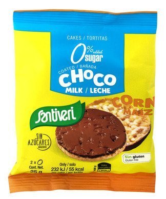 Tortitas Maíz Bañadas Choco Leche 0% Azúcares 2 Unidades 25 gr