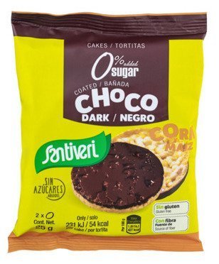 Tortitas Maíz Bañadas Choco Negro 0% Azúcares 2 unidades 25 gr